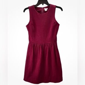 J Crew Daybreak Dress Size XS Burgundy Red